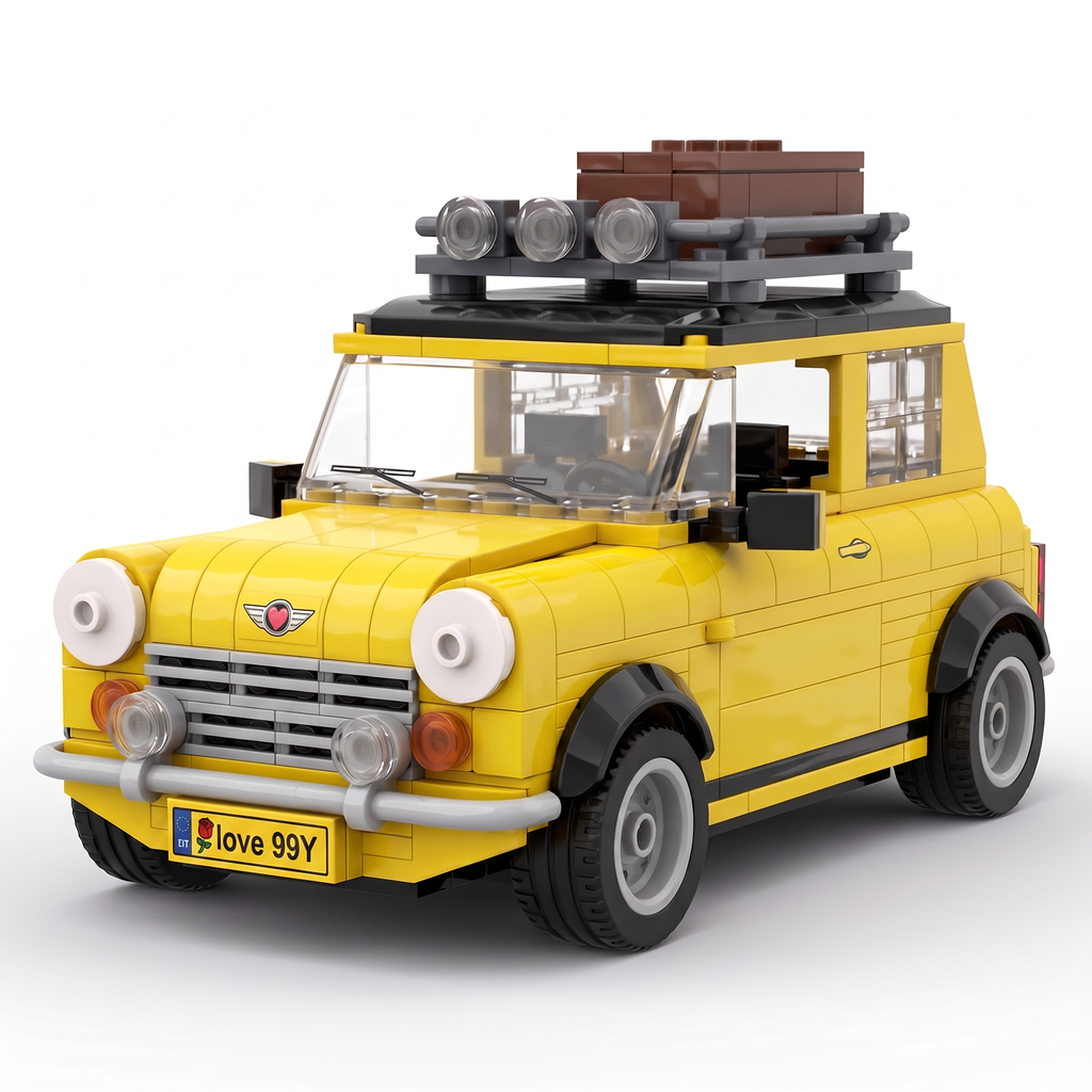 Vintage Yellow Road Trip Wagon Brick Set