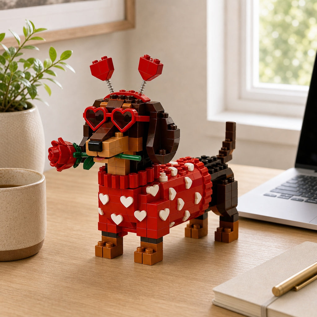 💖 Love Edition Dachshund Brick Set