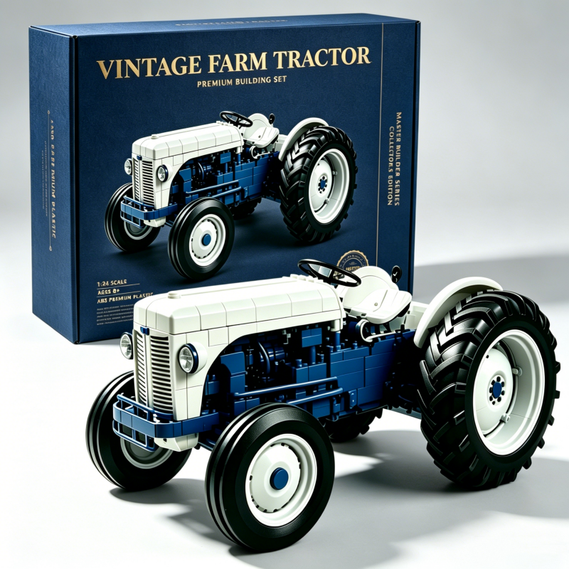 🚜 Set de bloques de construcción de tractor agrícola vintage – Patrimonio de los años 50