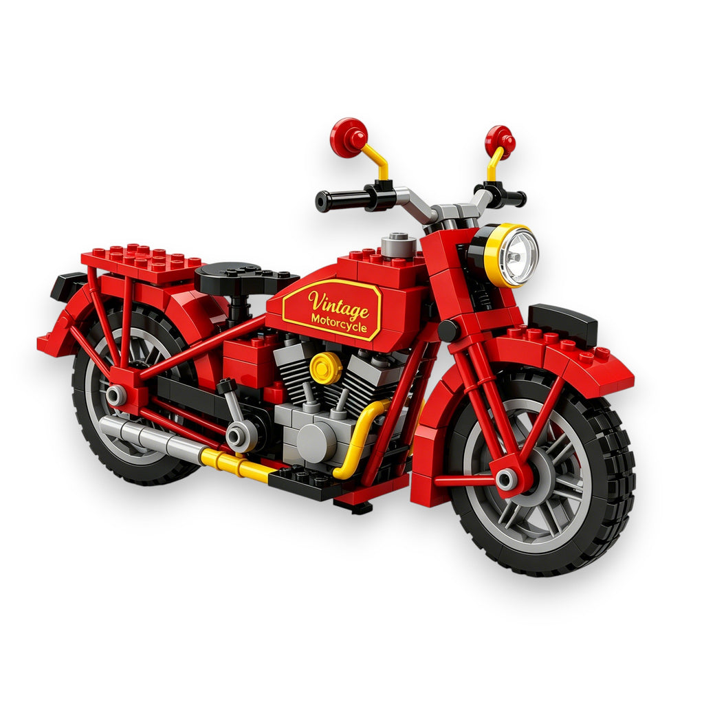🏍️ Juego de construcción de bloques de la motocicleta americana clásica del 125º aniversario