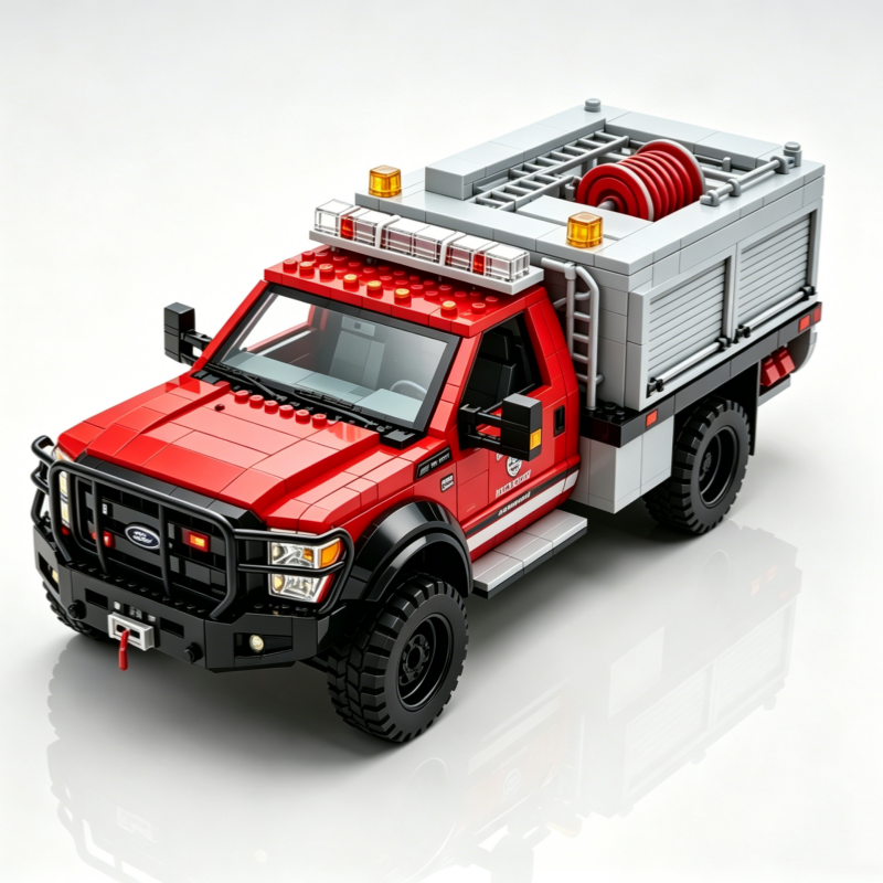 🚒F-550 Fire Rescue Truck Building Set - Salute to the heroes who went against the flames
