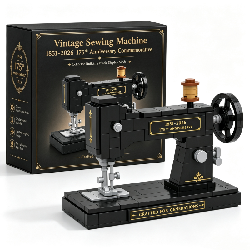Vintage Sewing Machine Brick Building Set – 175th Anniversary Collector Edition (1851–2026)