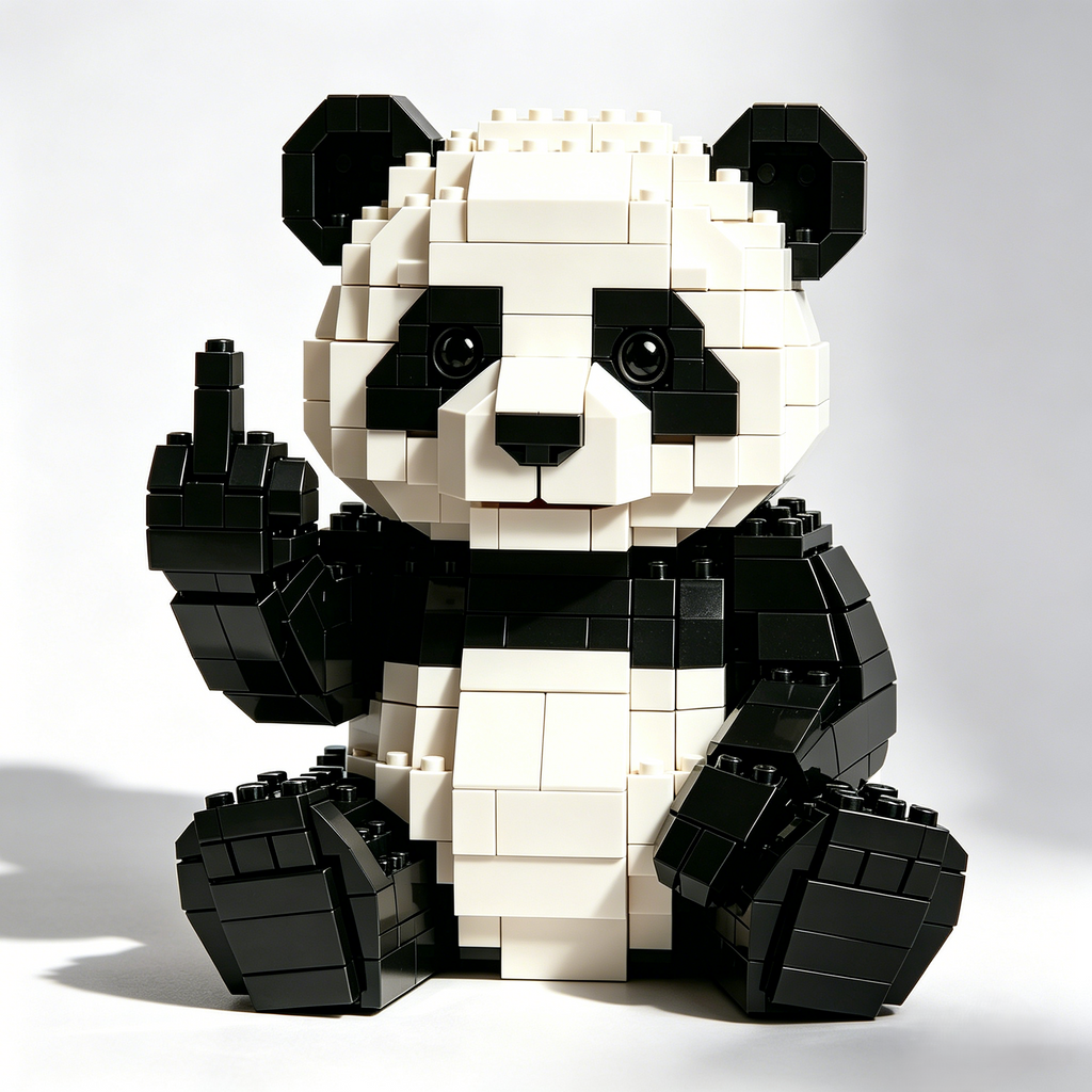 Sarcastic Panda Brick Building Set