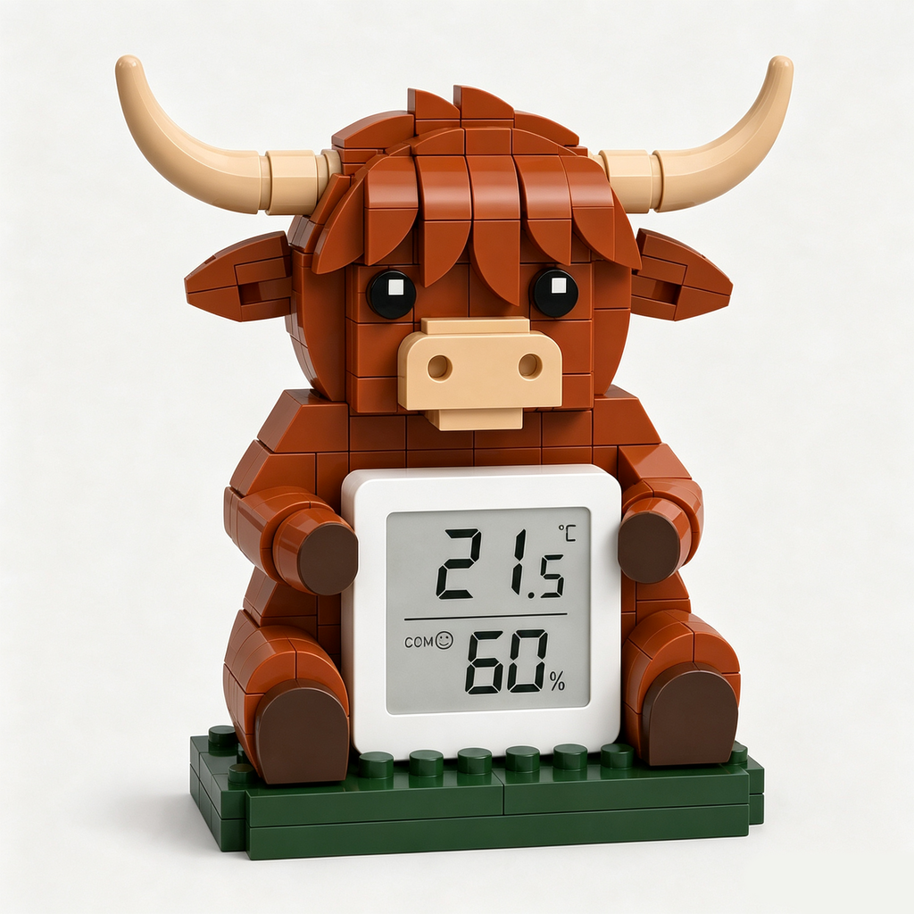 Highland Cow Climate Keeper Building Set | Functional Desk Décor