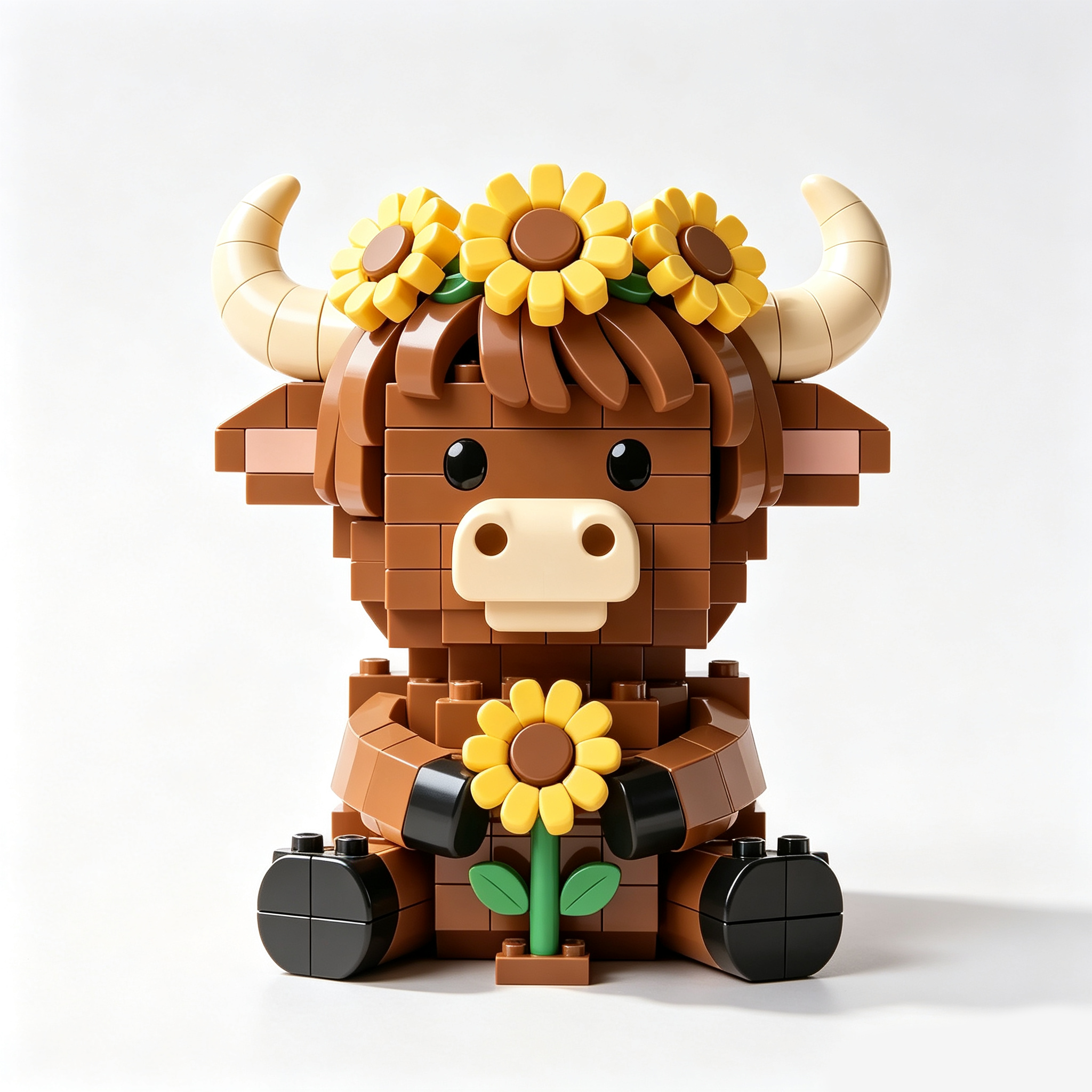 Sunflower Highland Cow Brick Set🌻🐂
