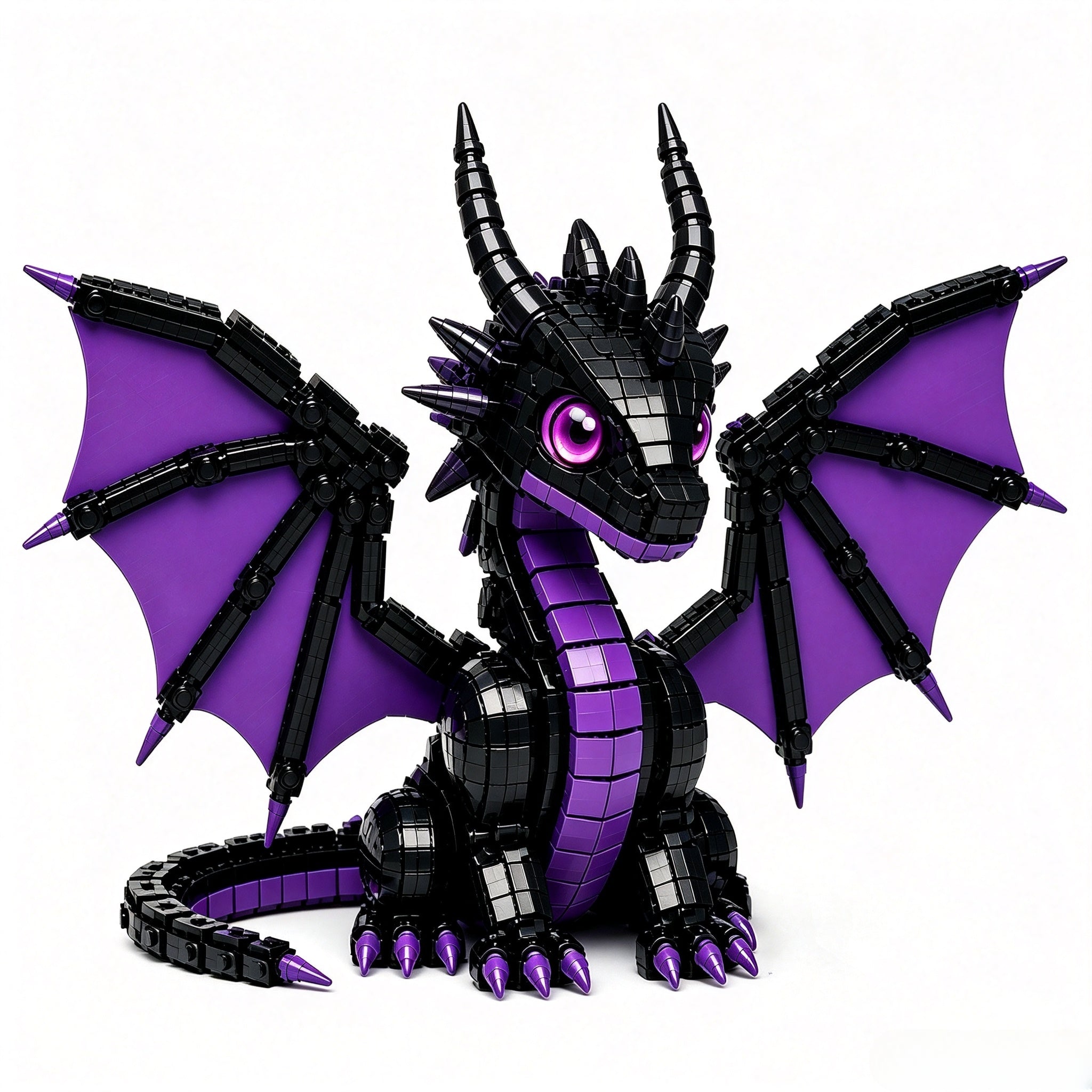 Midnight Amethyst Dragon Building Set