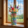 🌈💐Rainbow Floral Cylinder Building Blocks
