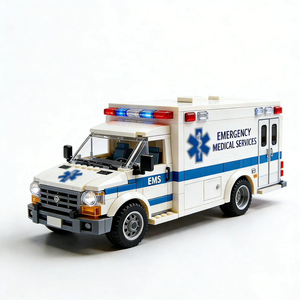 Set de ladrillos de ambulancia de rescate de emergencia – Honra a los héroes que salvan vidas