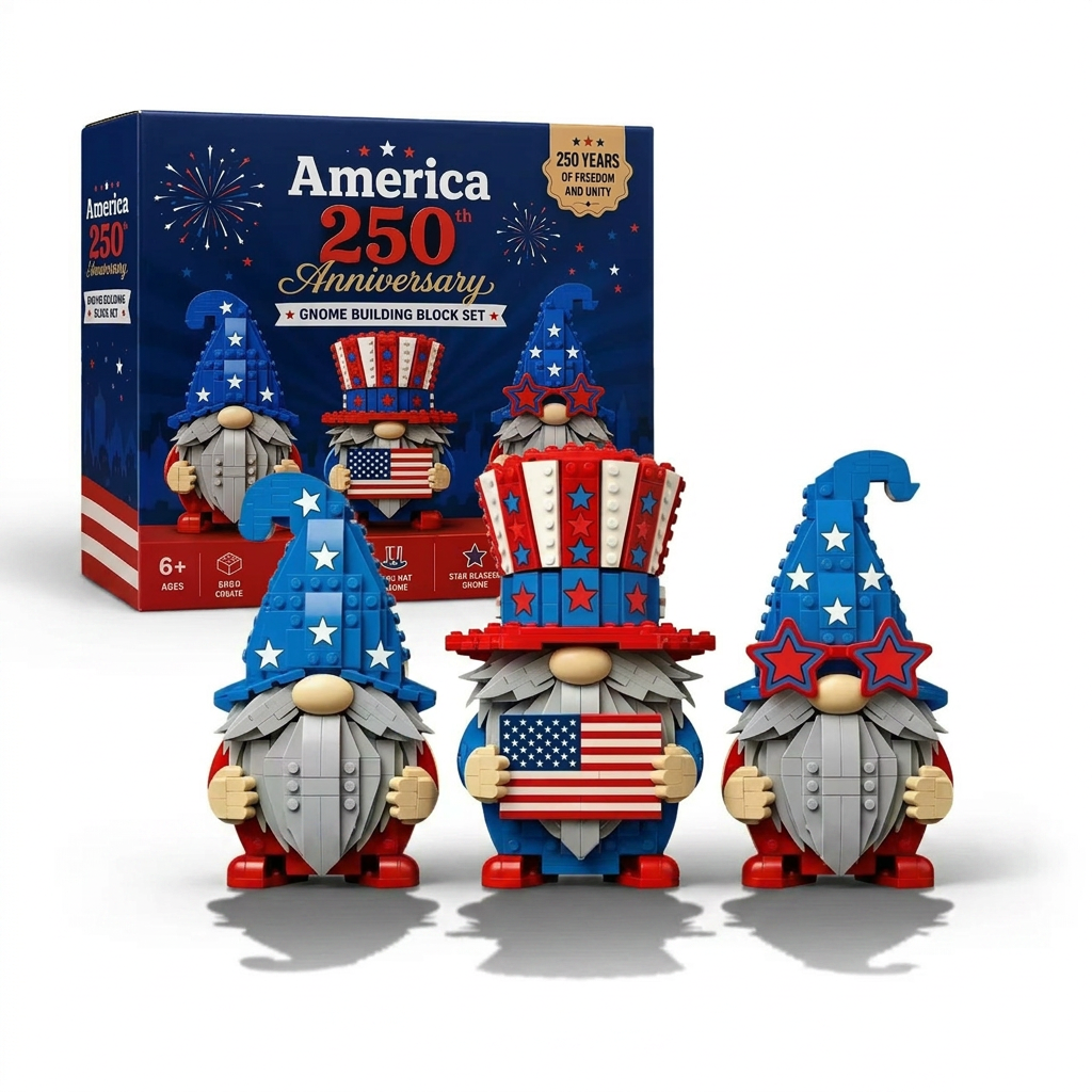 Amerika 250. Jubiläums-Zwergen-Baustein-Set