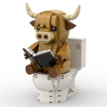 Bathroom Reading Highland Cow Building Block Set