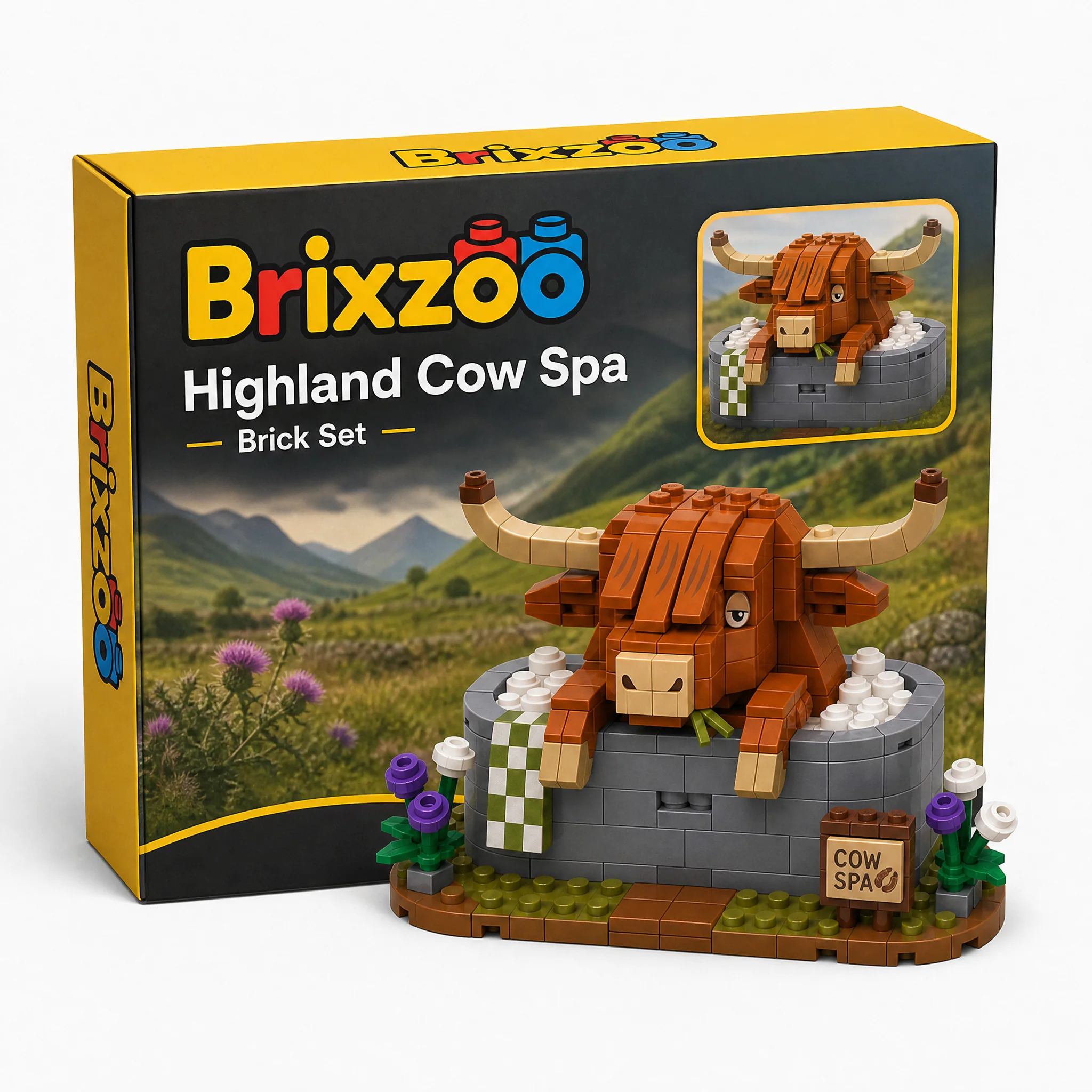 Scotland Highland Cow Brick Set Collection