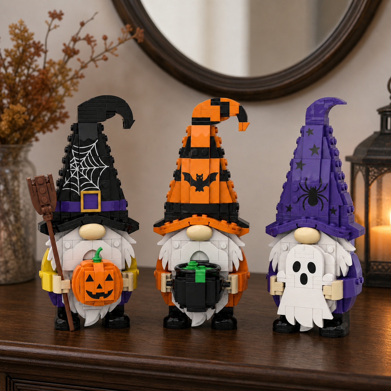 Spooky Gnome Trio Halloween Building Block Set