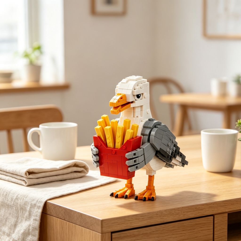French Fry Thief Seagull Building Block Set