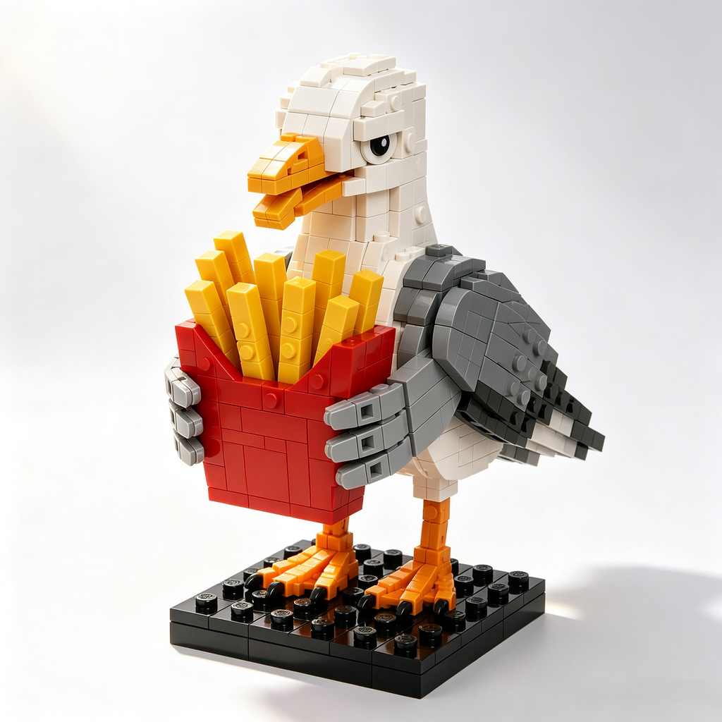 French Fry Thief Seagull Building Block Set