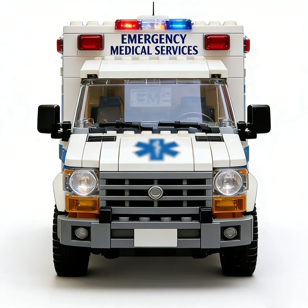 Set de ladrillos de ambulancia de rescate de emergencia – Honra a los héroes que salvan vidas