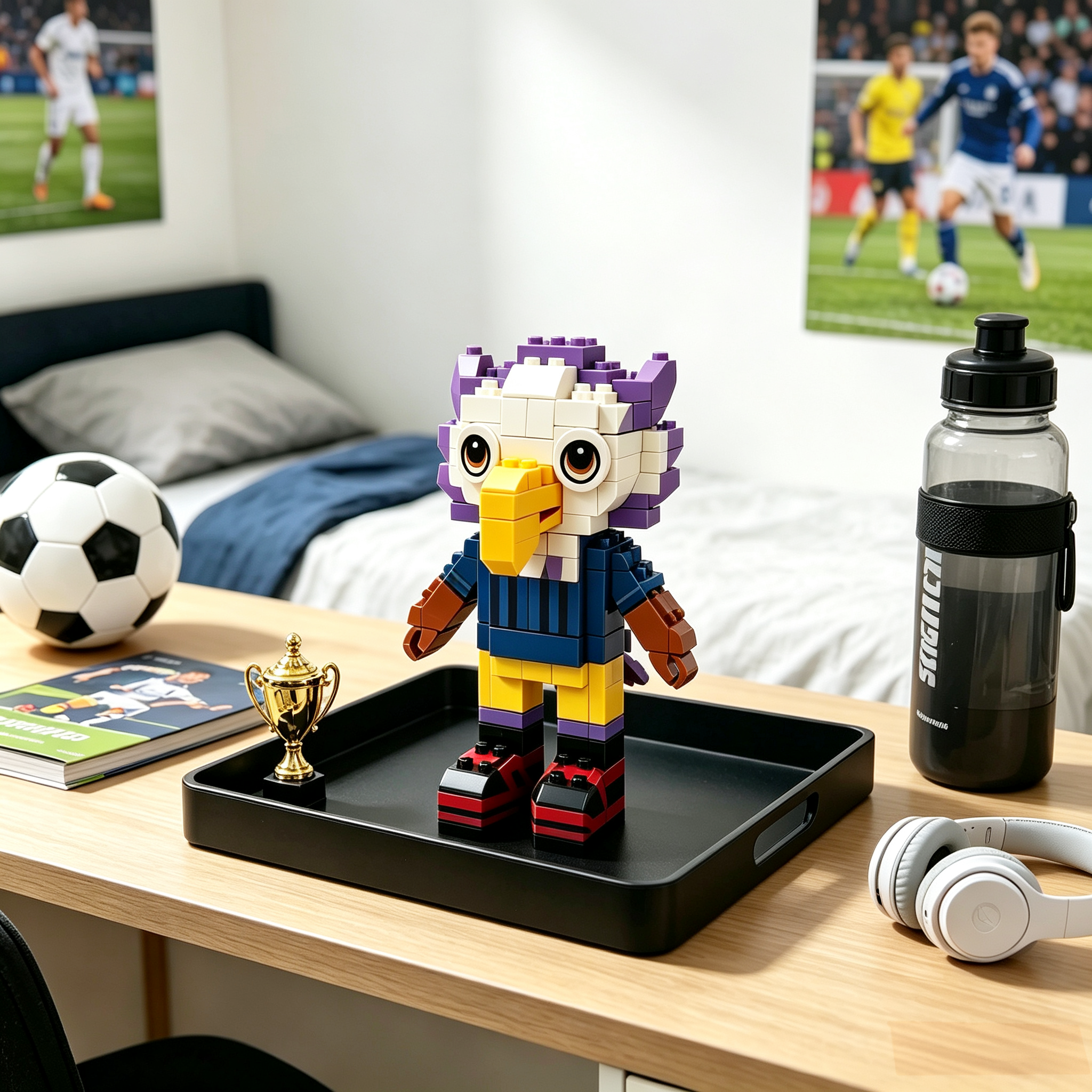 Athletic Eagle Mascot Building Block Set 🦅💙 | Sports-Inspired Brick Figure Celebrating Courage, Team Spirit & Dreams
