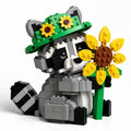 🦝🌻 Sunflower Raccoon Building Block Set