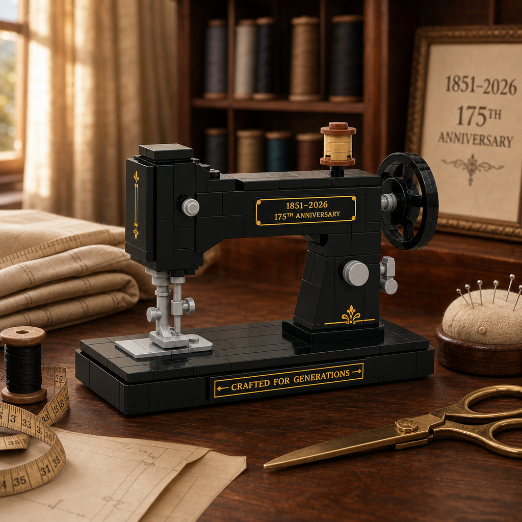 Vintage Sewing Machine Brick Building Set – 175th Anniversary Collector Edition (1851–2026)