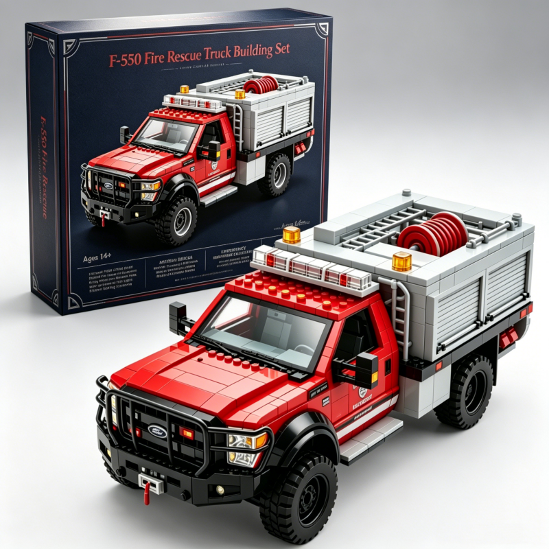 🚒F-550 Fire Rescue Truck Building Set - Salute to the heroes who went against the flames