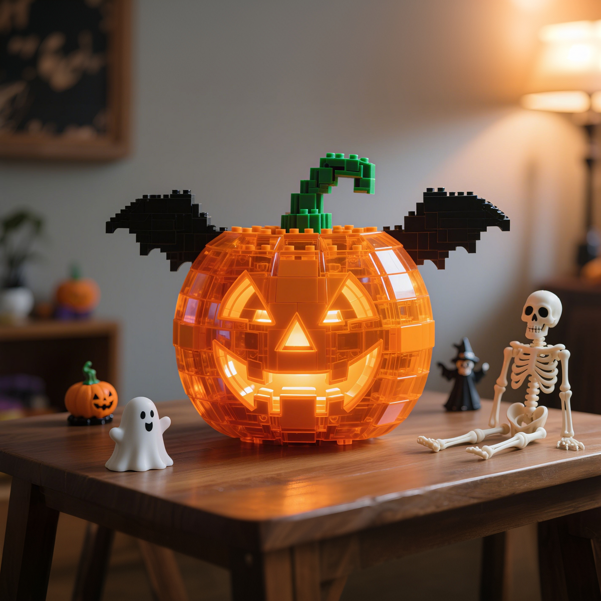2026 Halloween Limited – Glowing Pumpkin Brick Lamp(4-PC)🎃