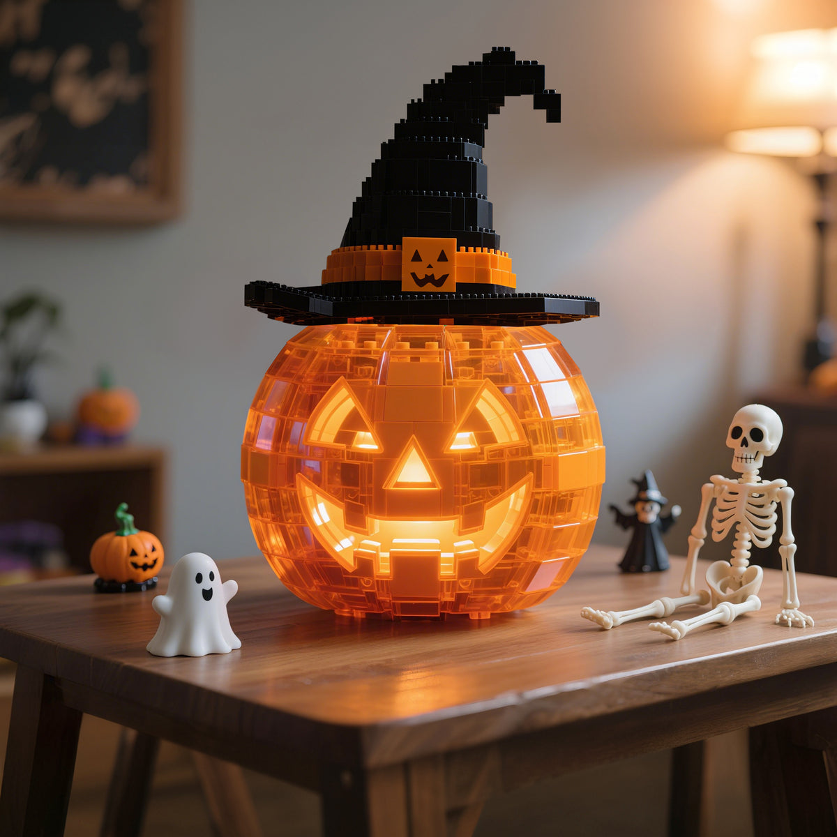 2026 Halloween Limited – Glowing Pumpkin Brick Lamp(4-PC)🎃
