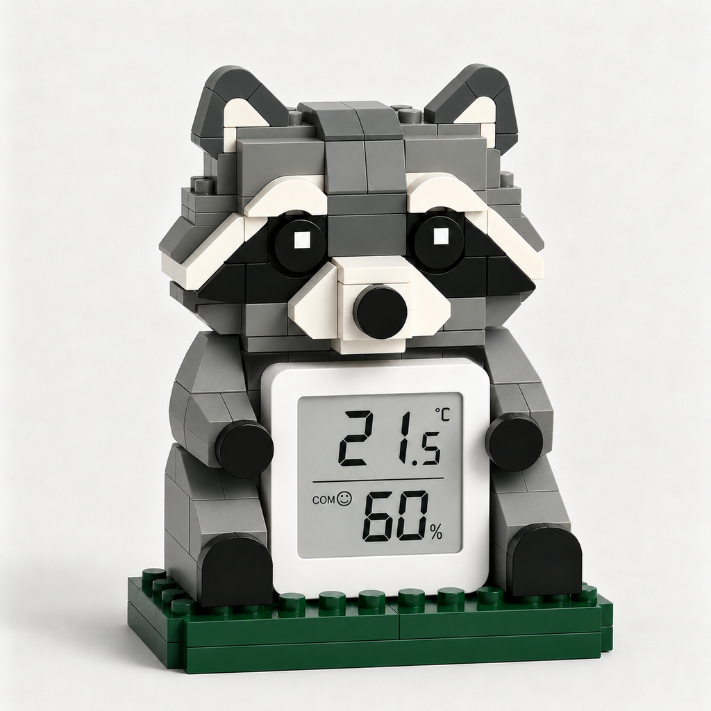 Raccoon Climate Keeper Building Set | Functional Desk Décor