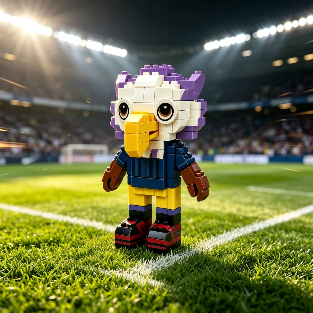 Athletic Eagle Mascot Building Block Set 🦅💙 | Sports-Inspired Brick Figure Celebrating Courage, Team Spirit & Dreams