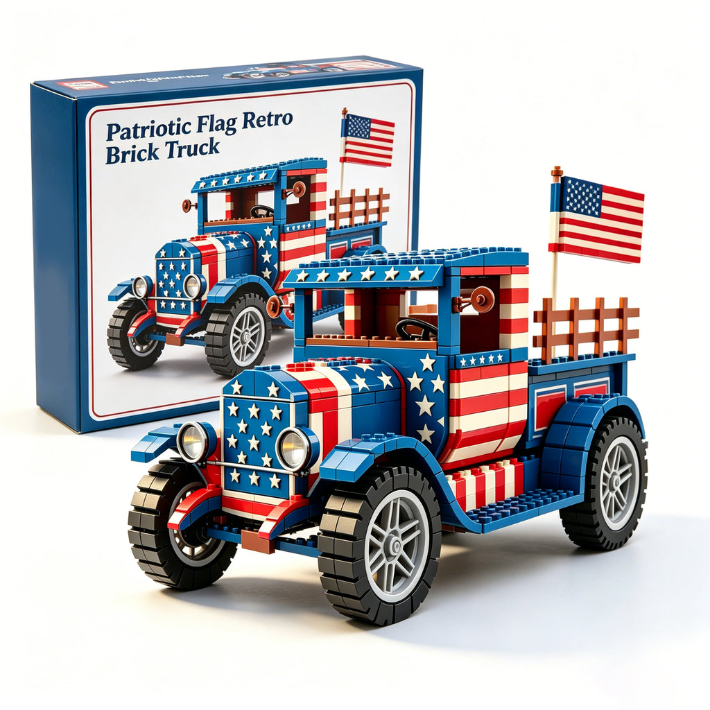 ⭐ Old-Fashioned Stars & Stripes Brick Truck Collectible Vehicle Toy