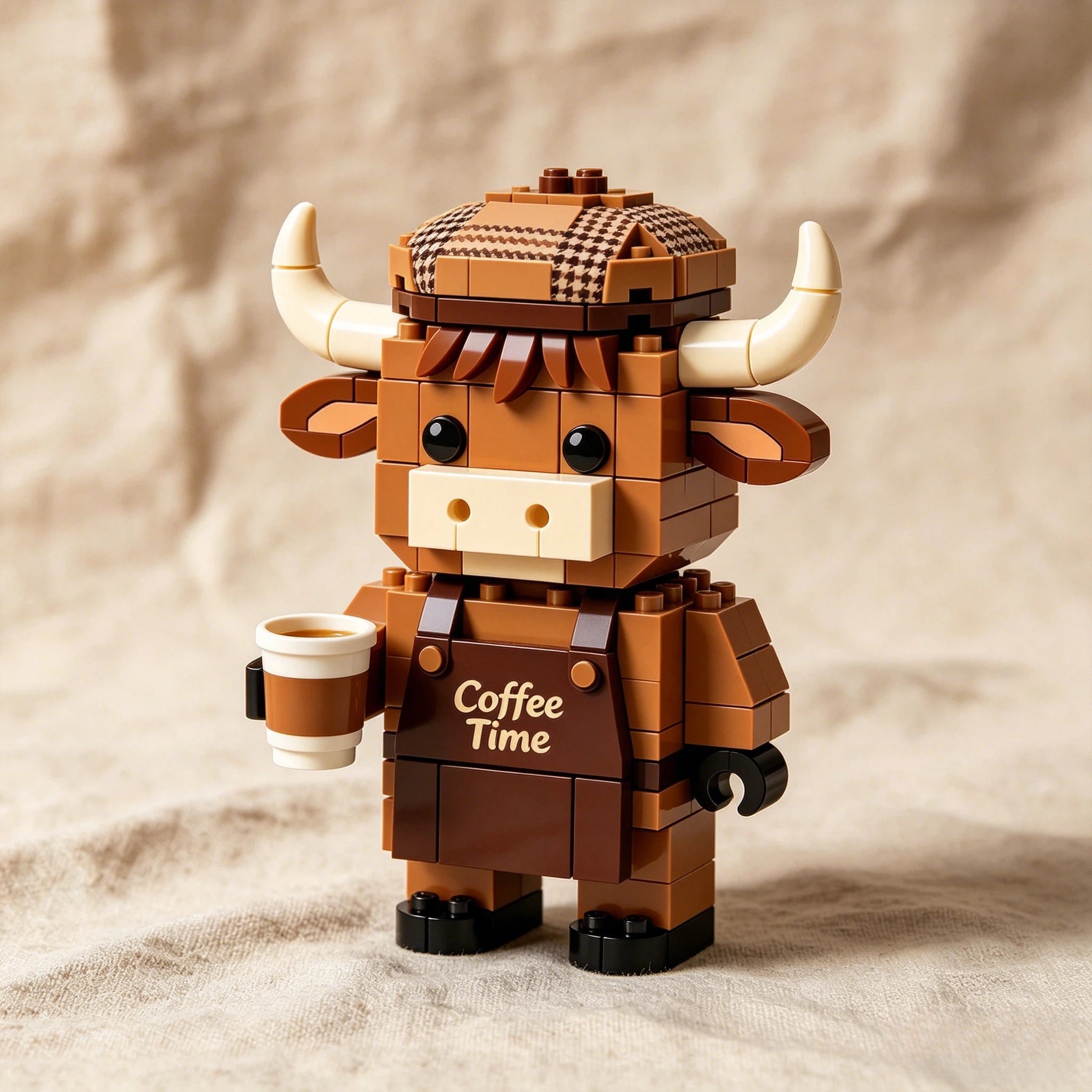 Coffee Time Highland Cow Brick Set | Barista Edition☕