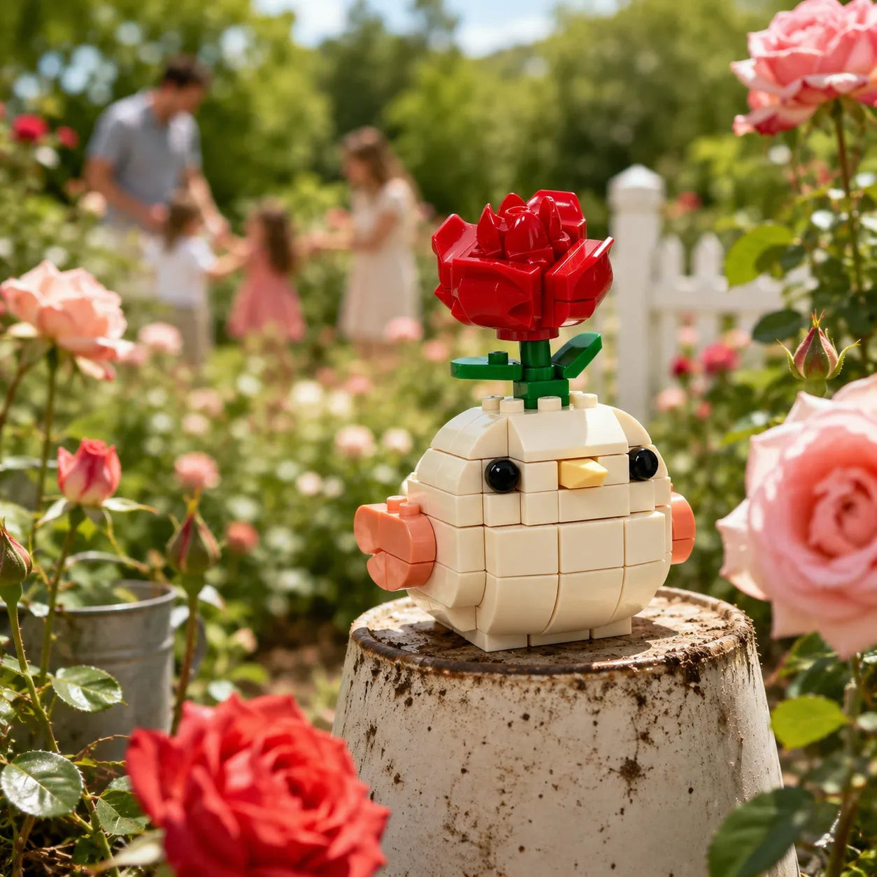 🐦🌹1x Little Bird, Big Bloom Brick Set