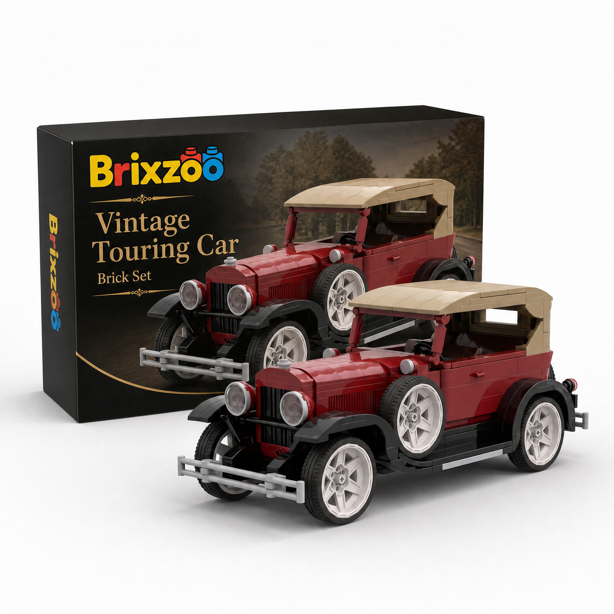 Vintage Touring Car Brick Set | 1920s-Inspired Classic Roadster Building Kit for Adults