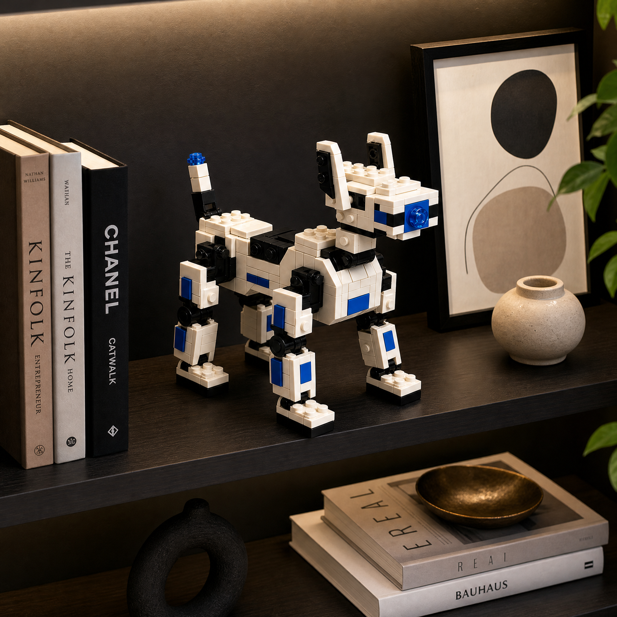Cyber Companion Robot Dog Brick Set | Futuristic Mechanical Display Model for Adults