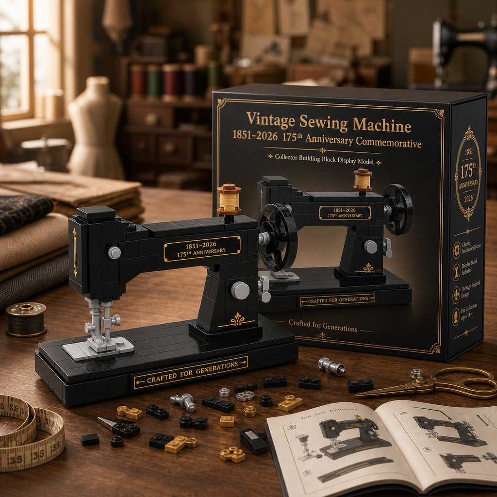 Vintage Sewing Machine Brick Building Set – 175th Anniversary Collector Edition (1851–2026)