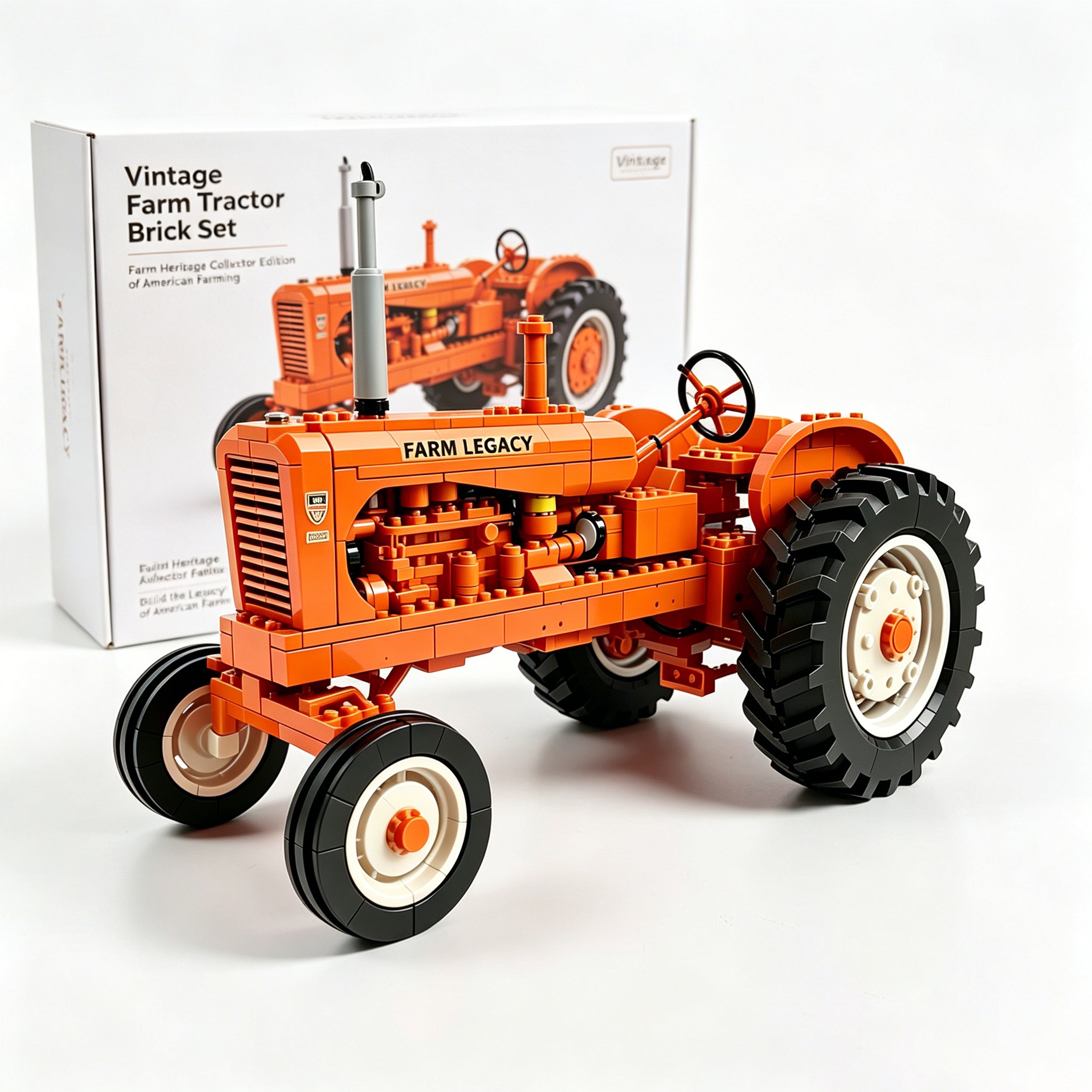 Vintage Farm Tractor Brick Set – Farm Heritage Collector Edition 🚜🌾Build a Piece of American Farm Legacy
