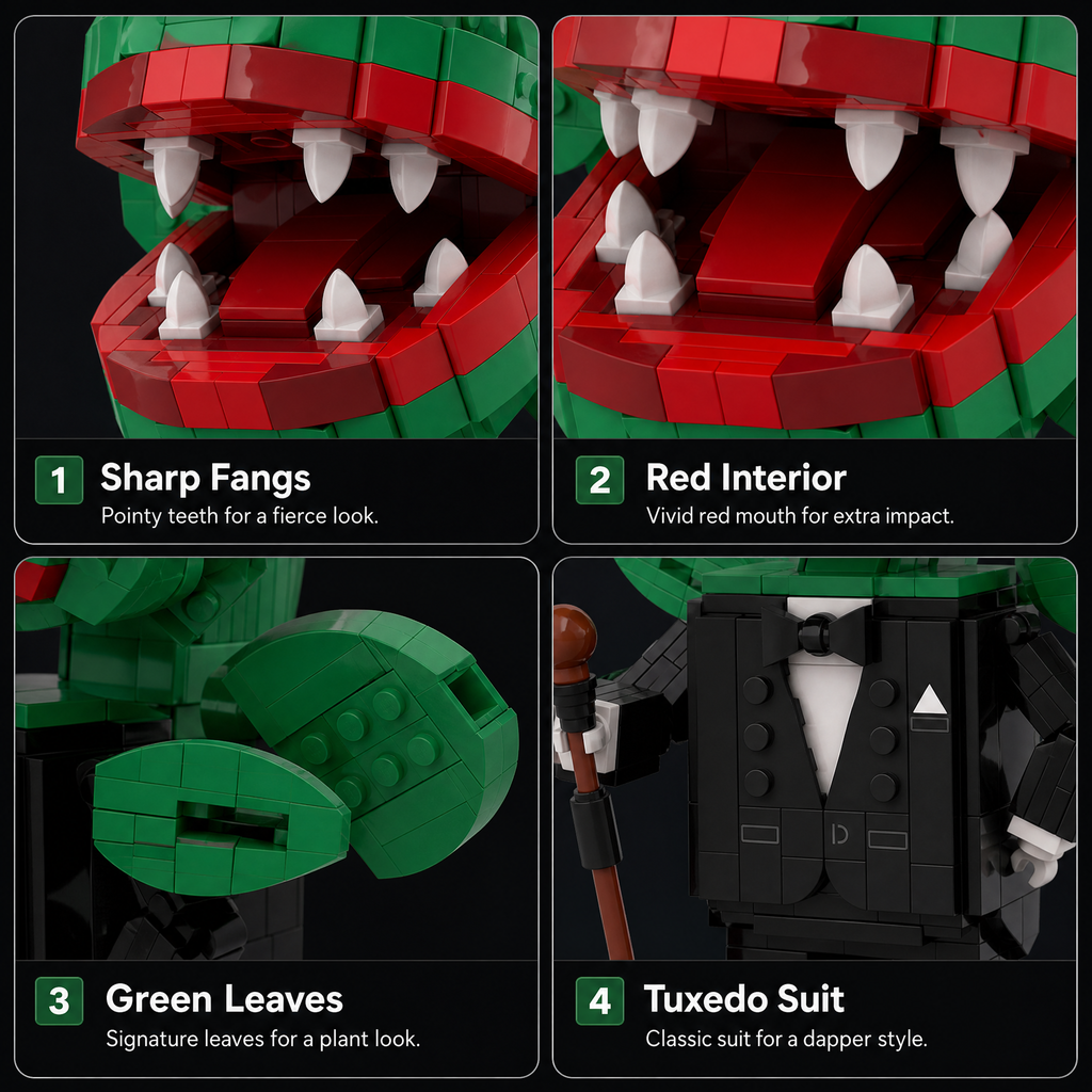 Gentleman Carnivorous Plant Brick Set | Quirky Monster Flower Building Kit for Adults