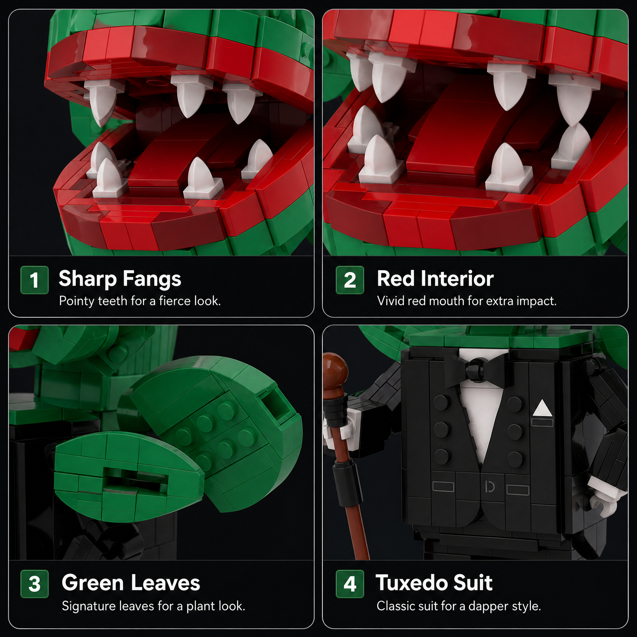 Gentleman Carnivorous Plant Brick Set | Quirky Monster Flower Building Kit for Adults