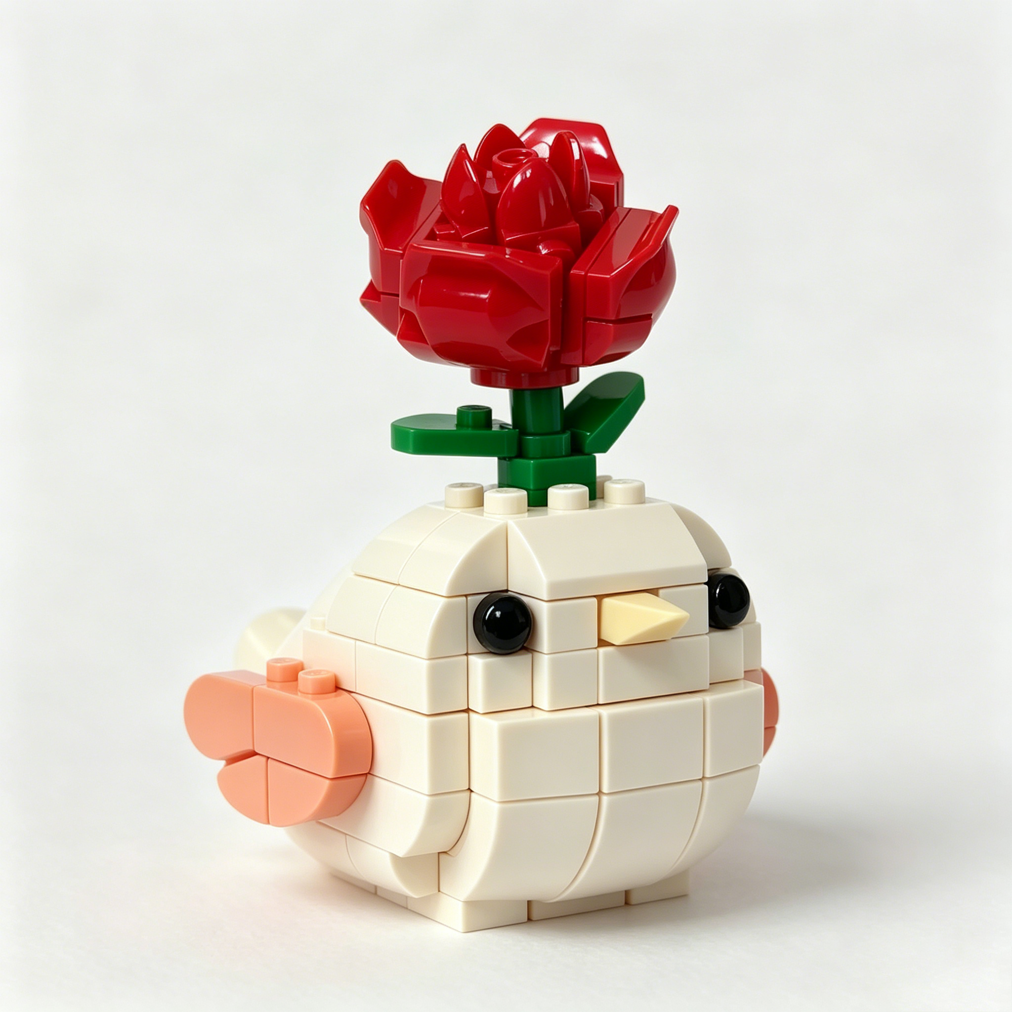 🐦🌹1x Little Bird, Big Bloom Brick Set