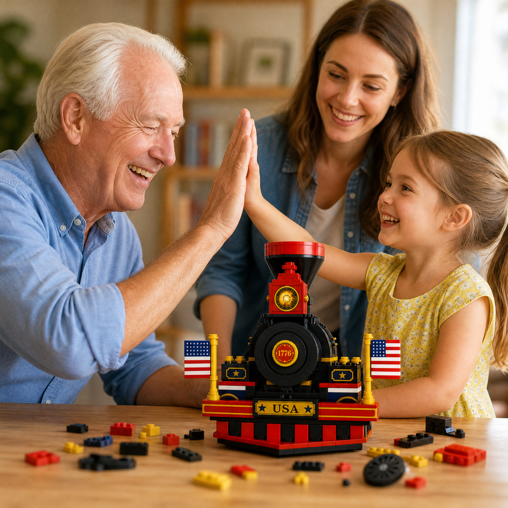 🚂🇺🇸 Liberty Express 1776 Locomotive Brick Set