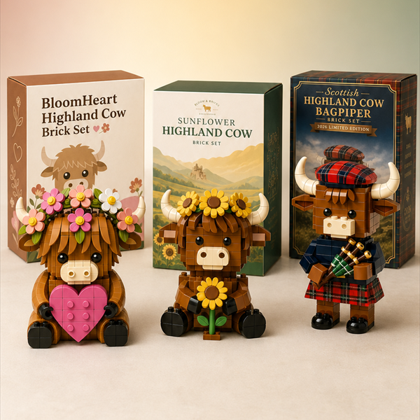 🐂🌻☕️🌸Highland Cow Brick Set Collection
