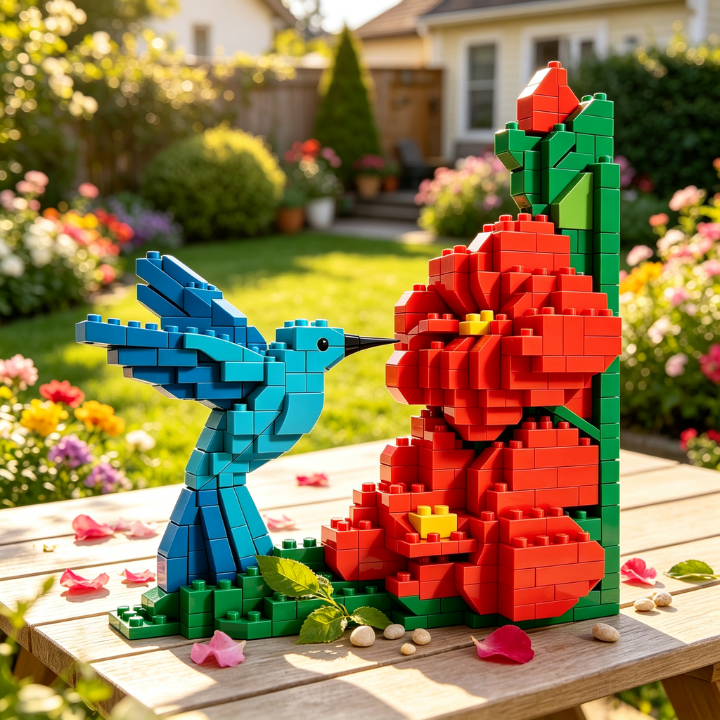 Hummingbird & Hibiscus Garden Brick Set 🌺🐦