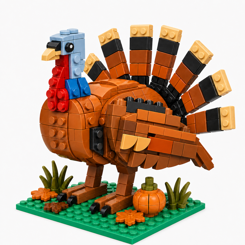 🦃🎃 Collectible Harvest Turkey Brick Set 🍂✨