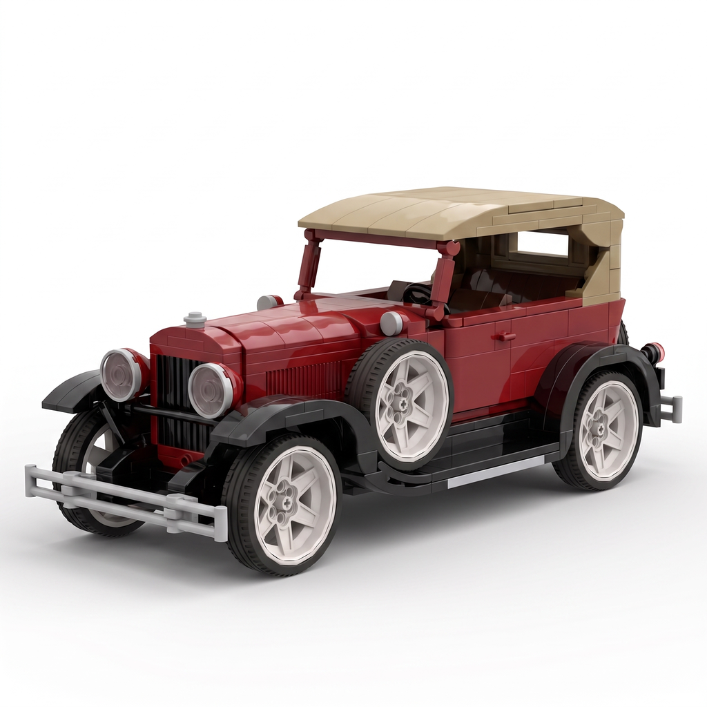 Vintage Touring Car Brick Set | 1920s-Inspired Classic Roadster Building Kit for Adults
