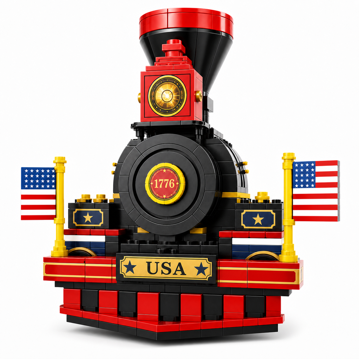 🚂🇺🇸 Liberty Express 1776 Locomotive Brick Set