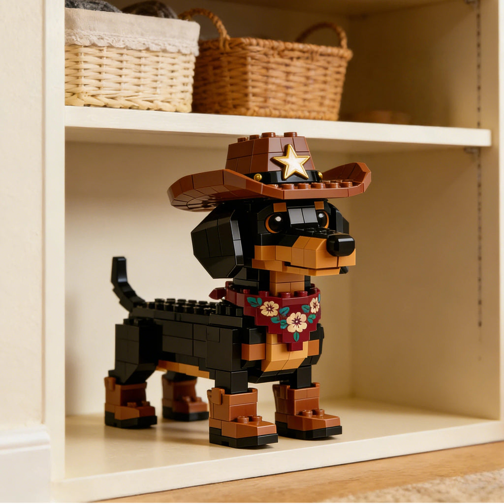 Cowboy-Dachshund-Baustein-Set – Limitierte Auflage🐶