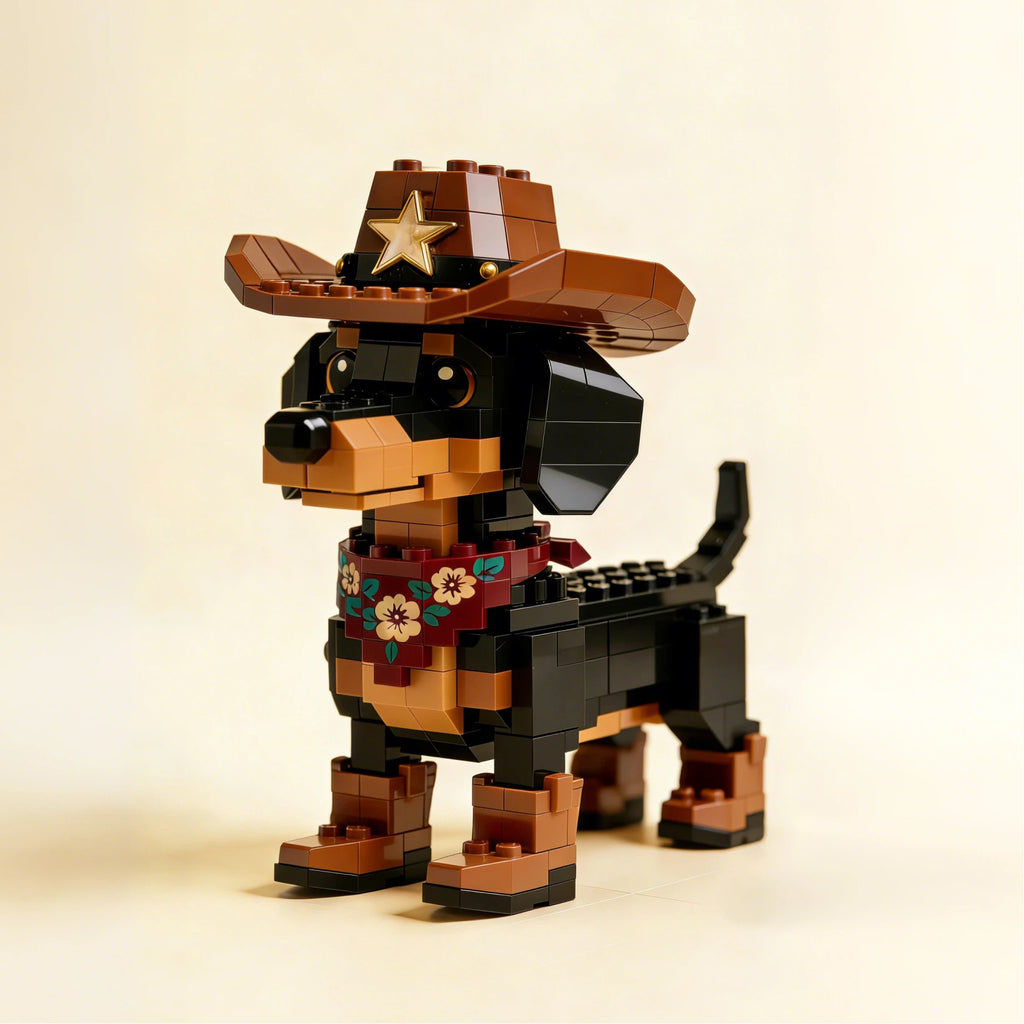 Cowboy-Dachshund-Baustein-Set – Limitierte Auflage🐶