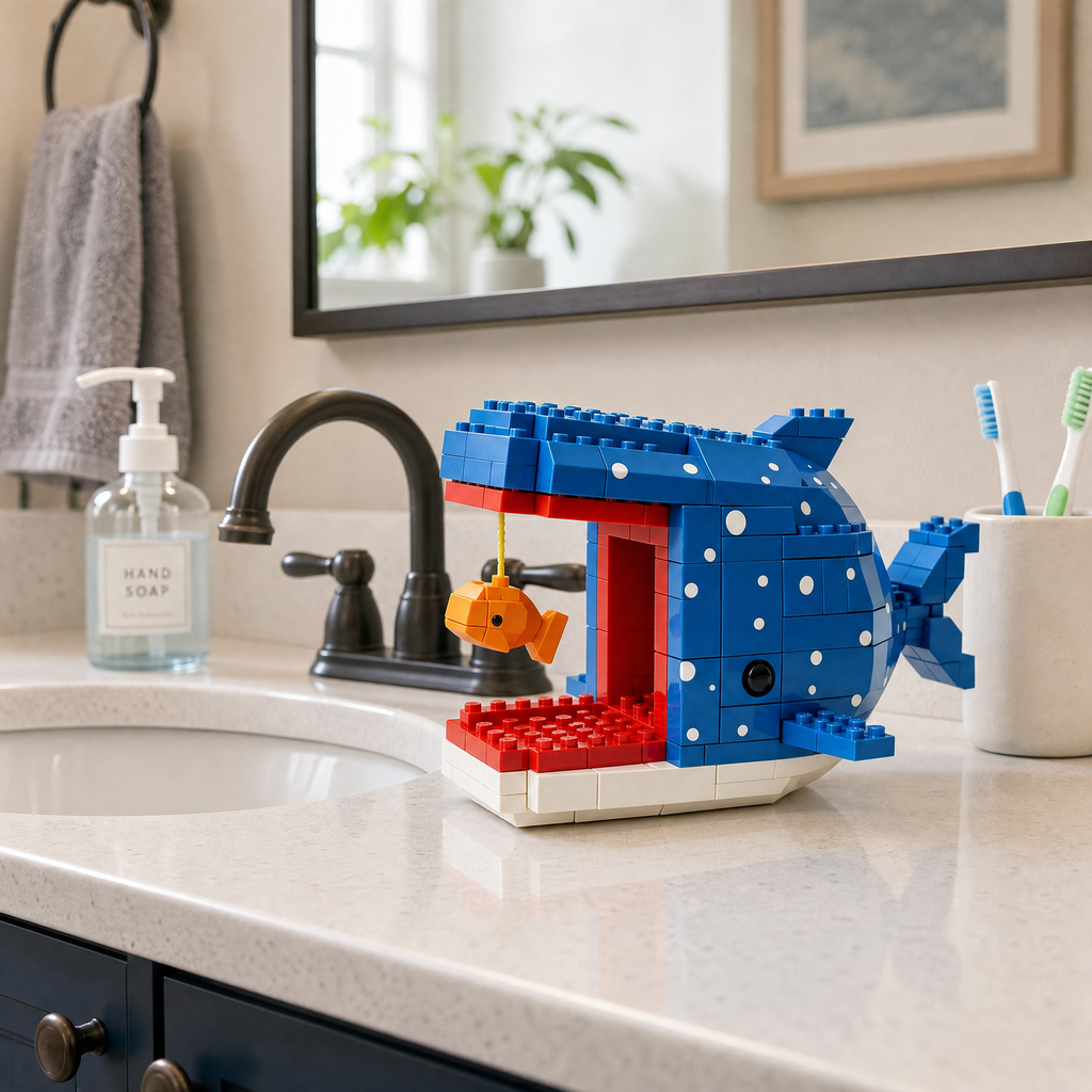 🐋🐟 Big Fish Chasing Little Fish Brick Set