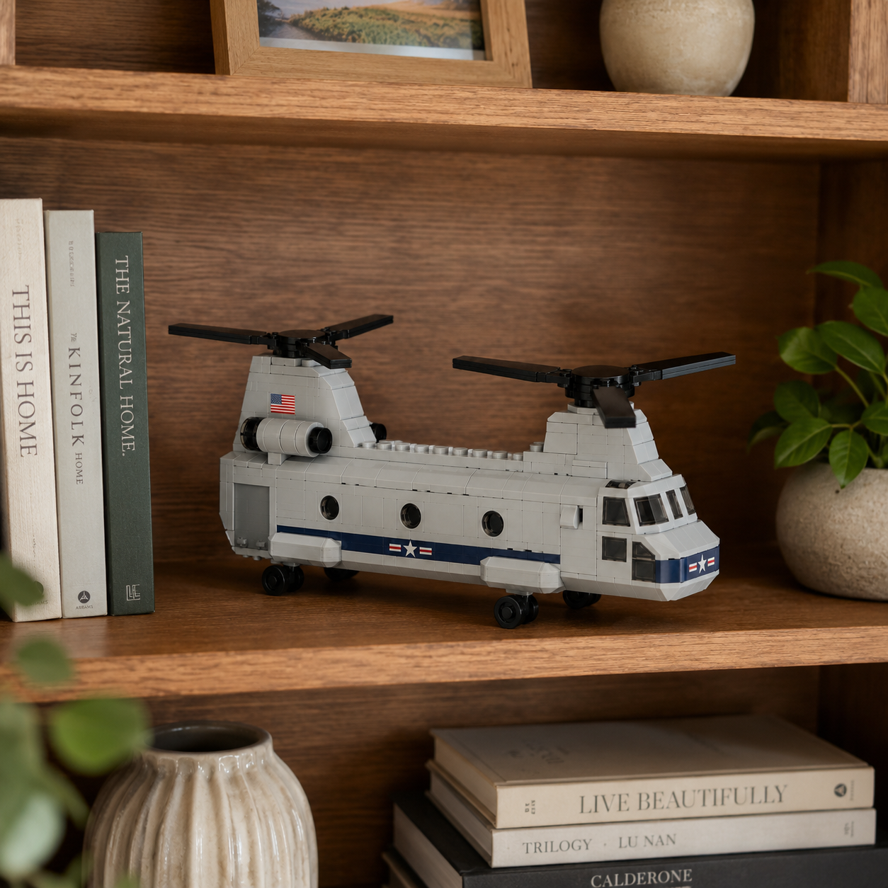 🚁🇺🇸 Heavy-Lift Tandem Rotor Helicopter Brick Set