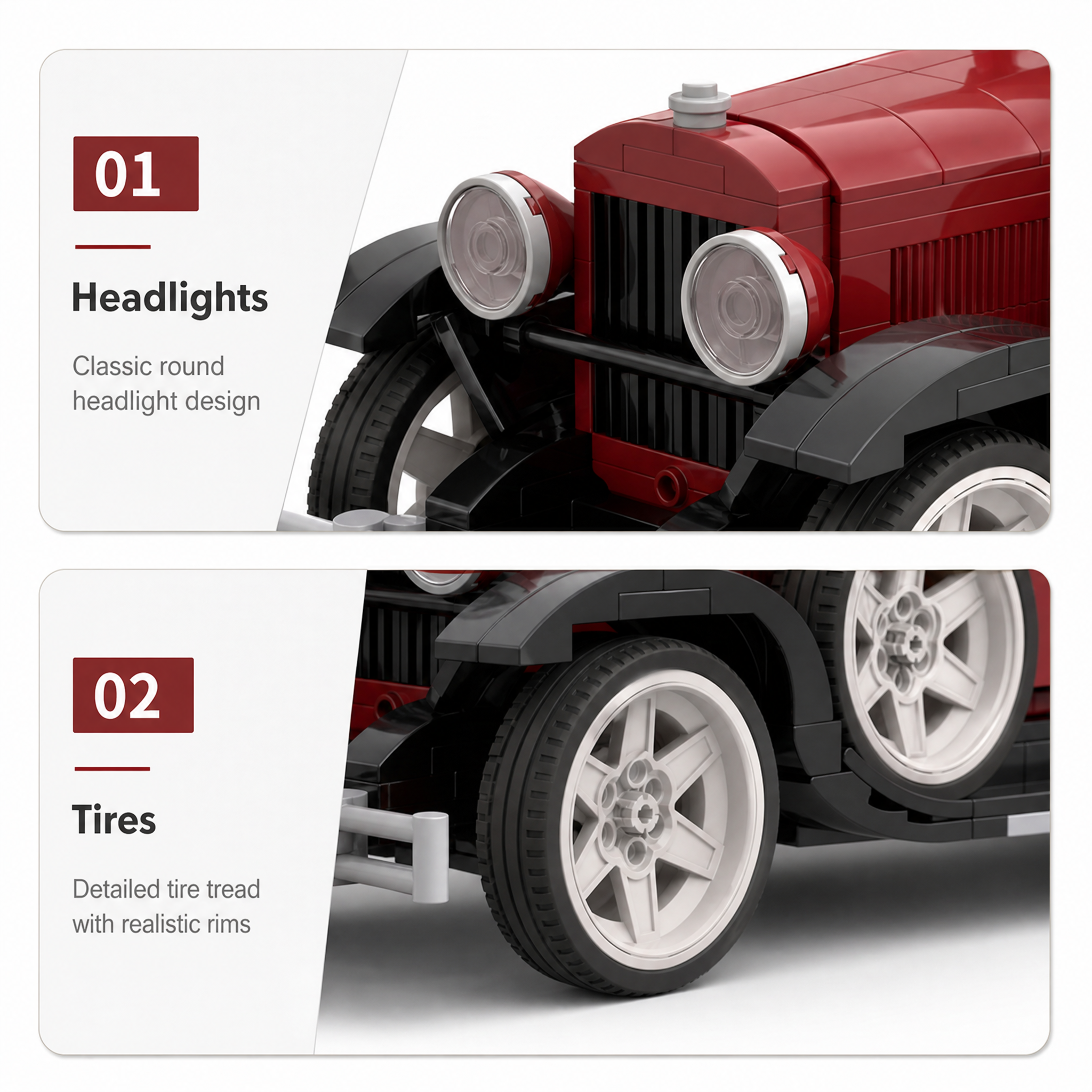 Vintage Touring Car Brick Set | 1920s-Inspired Classic Roadster Building Kit for Adults