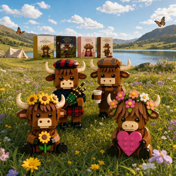🐂🌻☕️🌸Highland Cow Brick Set Collection