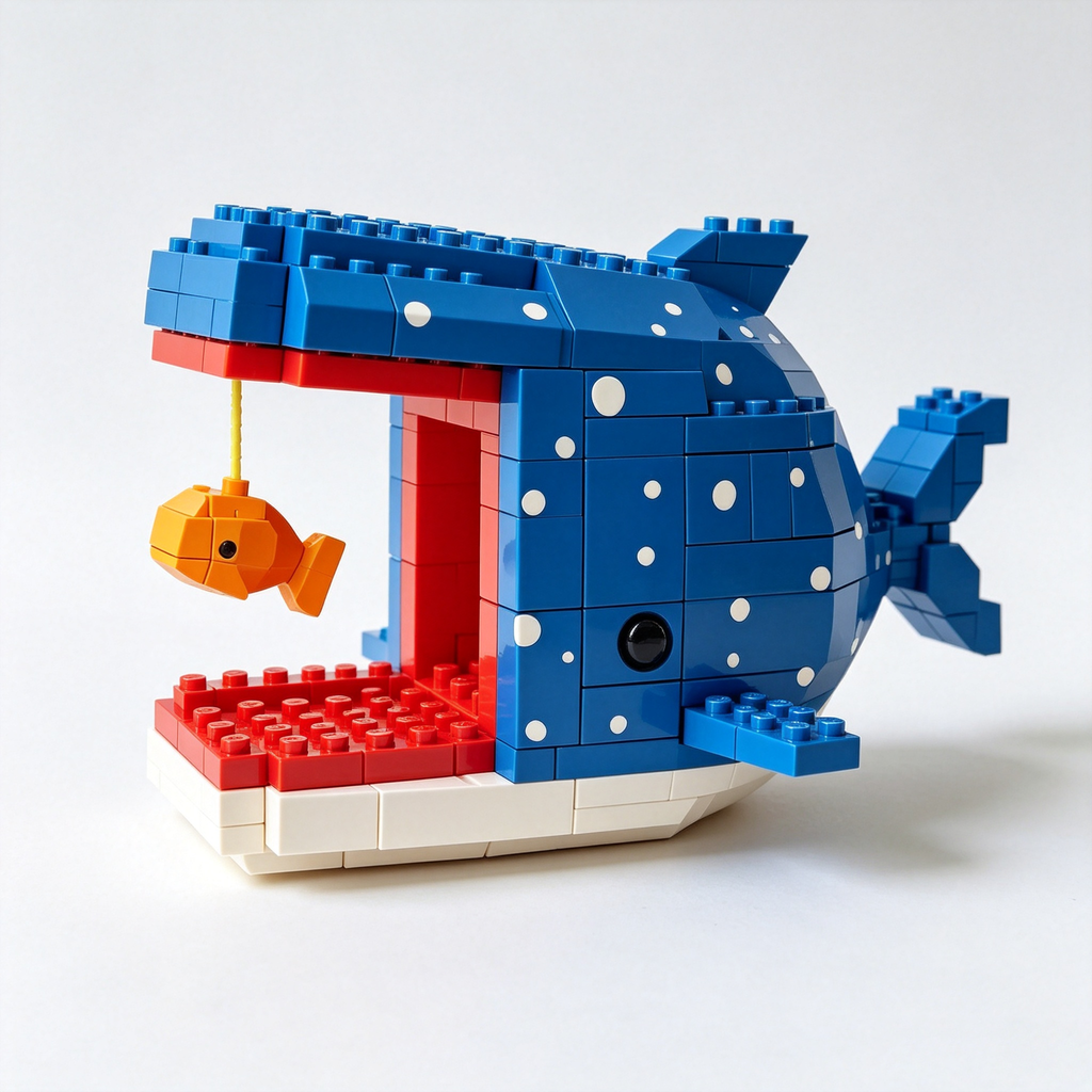 🐋🐟 Big Fish Chasing Little Fish Brick Set